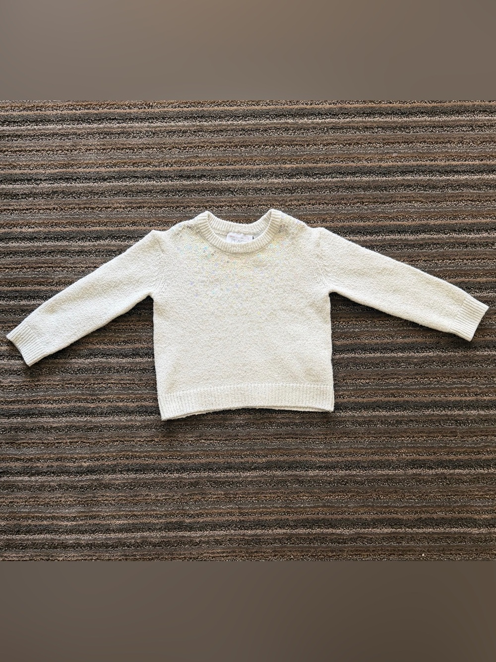 The Children's Place Cream Knit Crewneck Sweater